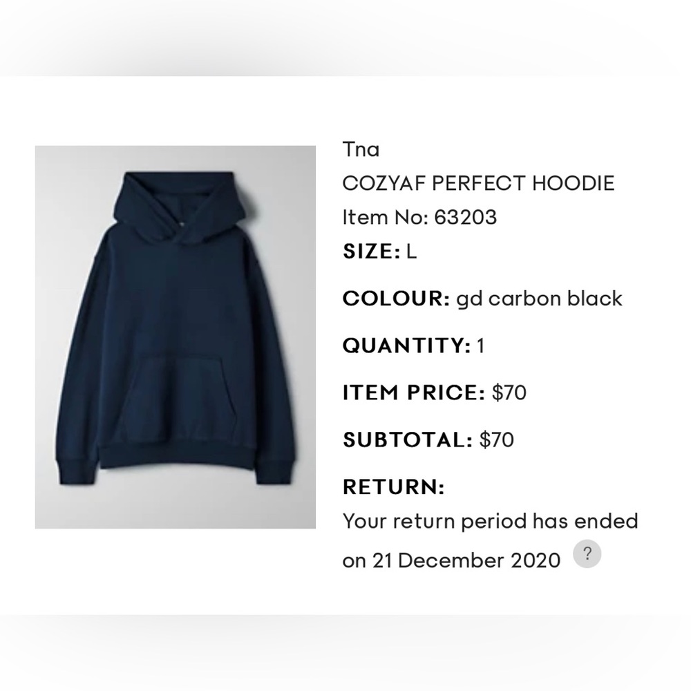 Aritzia TNA COZYAF Perfect Hoodie and TNA COZYAF Boyfriend Sweatpant